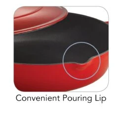 Tramontina 10 In Enameled Cast-Iron Series 1000 Covered Skillet - Gradated Red -Kitchen Bbq Shop 80131057IXI005G