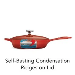 Tramontina 10 In Enameled Cast-Iron Series 1000 Covered Skillet - Gradated Red -Kitchen Bbq Shop 80131057IXI006G