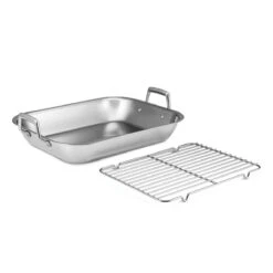 Tramontina Prima 18.75 In Stainless Steel Flared Edge Roasting Pan - Includes Basting Rack -Kitchen Bbq Shop 80203010IXM001G