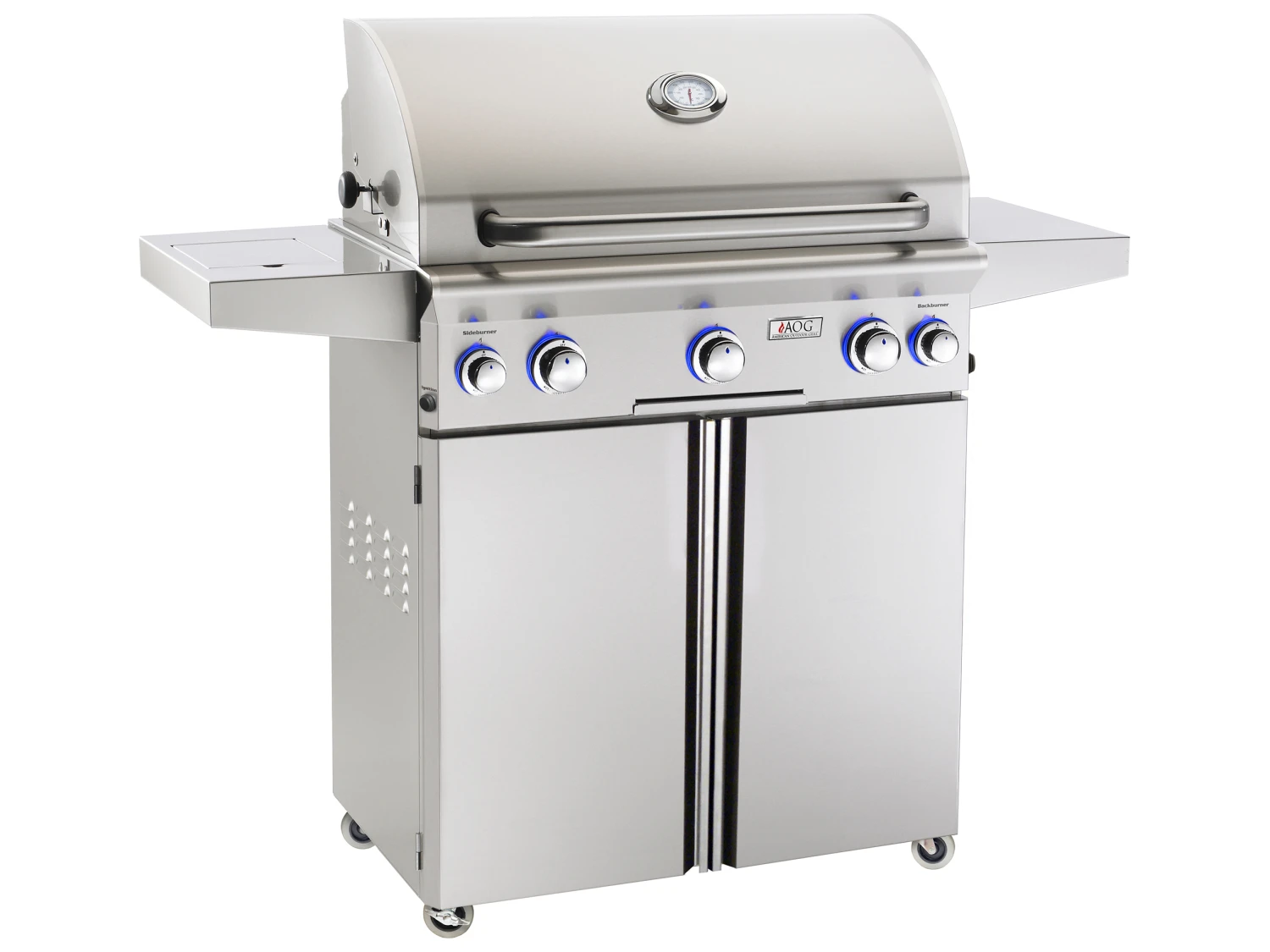AOG L Series Portable 30'' On Cart BBQ Grill With Rotisserie Back Burner & Side Burner 1 AOG L Series Portable 30'' On Cart BBQ Grill With Rotisserie Back Burner & Side Burner