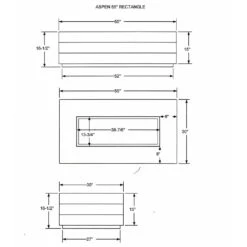 Fire By Design MGAPARFP5530NG Aspen Rectangle 55-Inch Fire Pit Table -Kitchen Bbq Shop aspen rectangle firetable spec a 05 23