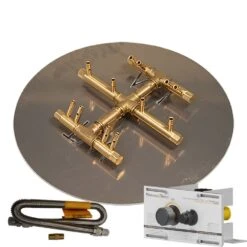 Crossfire By Warming Trends Mercury Flame Sensing Spark Ignition Round Tree-Style Brass Fire Pit Burner Kit
