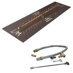 Crossfire By Warming Trends CFBL-FLKV Match Light Linear Brass Gas Fire Pit Burner Kit