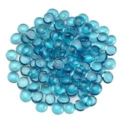 American Fire Glass 1/2-Inch Fire Glass Beads, 10-Pounds, Aqua Blue Luster