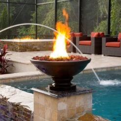 Grand Effects FBBRPCON30 Banded Rim 30-Inch Round Concrete Gas Fire Bowl On Pedestal 11 Grand Effects FBBRPCON30 Banded Rim 30-Inch Round Concrete Gas Fire Bowl On Pedestal -Kitchen Bbq Shop fbbrcon30 ped ls c 07 20