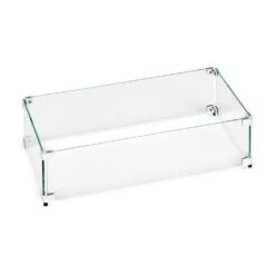 American Fire Glass Fire Pit Glass Wind Guard, Rectangular, 23.5x11.5 Inch
