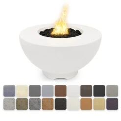 TOP Fires By The Outdoor Plus Sienna 37-Inch Round Concrete Gas Fire Pit