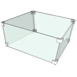 The Outdoor Plus OPT-WG-2020 Square Tempered Glass Wind Guard, 20x20x1/4-Inch