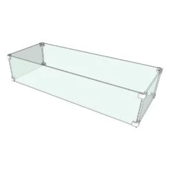 The Outdoor Plus OPT-WG-2814 Rectangular Tempered Glass Wind Guard, 28x14x1/4-Inch