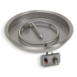 American Fire Glass CSA Certified Spark Ignition Fire Pit Kit, Round Bowl Pans