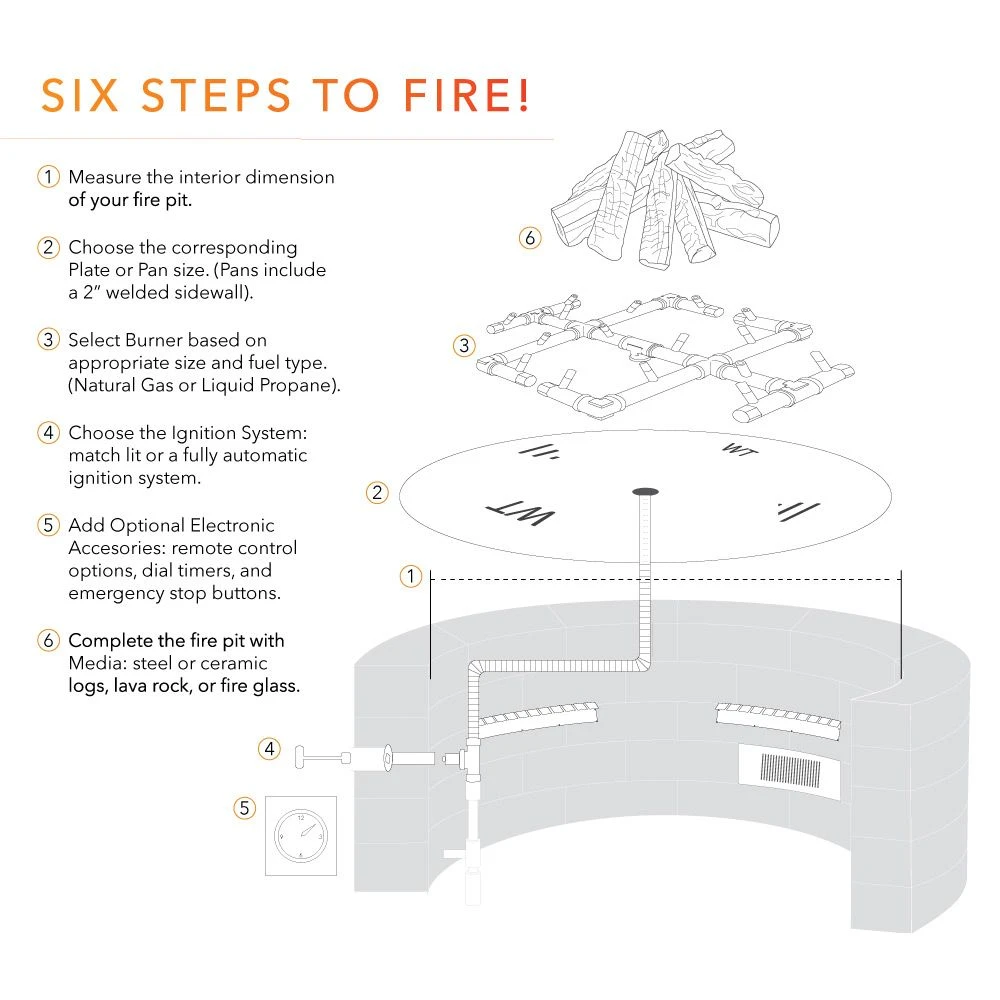 Crossfire By Warming Trends CFBH-PBIK Push Button Spark Ignition H-Style Brass Gas Fire Pit Burner Kit 5 Crossfire By Warming Trends CFBH-PBIK Push Button Spark Ignition H-Style Brass Gas Fire Pit Burner Kit - Image 5