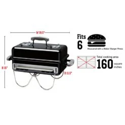Weber Go-Anywhere Portable Charcoal Grill (WEB-121020) 20 Weber Go-Anywhere Portable Charcoal Grill (WEB-121020) -Kitchen Bbq Shop web 121020 spec a 05 22