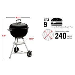 Weber Original Kettle Charcoal Grill, 18-Inch (WEB-441001) 23 Weber Original Kettle Charcoal Grill, 18-Inch (WEB-441001) -Kitchen Bbq Shop web 441001 spec a 05 22