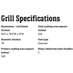 Weber Original Kettle Charcoal Grill, 18-Inch (WEB-441001) 24 Weber Original Kettle Charcoal Grill, 18-Inch (WEB-441001) -Kitchen Bbq Shop web 441001 spec b 05 22