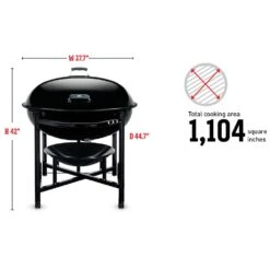 Weber Ranch Kettle Charcoal Grill, 37-Inch (WEB-60020) -Kitchen Bbq Shop web 60020 spec a 05 22