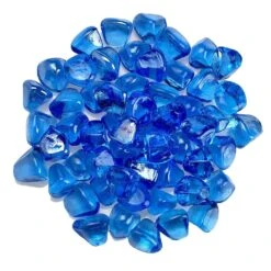 American Fire Glass 1-Inch Zircon Fire Glass, 10-Pounds, Midnight Blue Luster